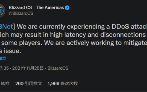 戰網遭受DDoS攻擊 暴雪表示服務已恢復正常