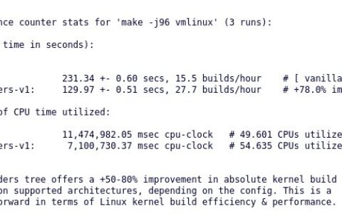 龐大的2.3k補丁系列將提高Linux的構建性能50~80%並修復"依賴地獄"