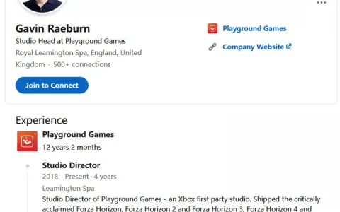 Playground Games工作室總監Gavin Raeburn離開微軟