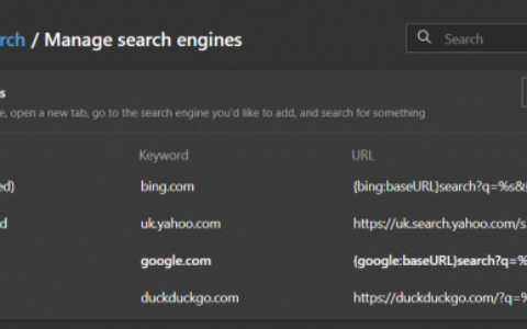 怕用戶刪完加不回去 Chromium上的默認搜索引擎將無法被移除