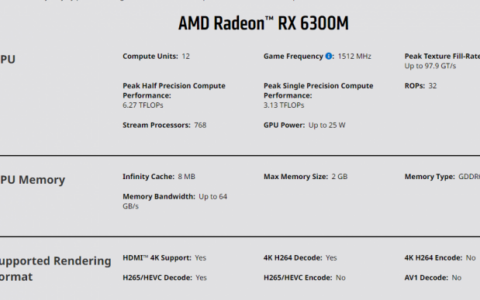 AMD RX 6300M亮機卡跑分首曝：竟不如銳龍APU
