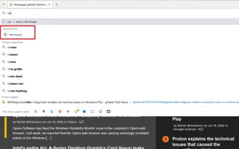 Firefox引入Quick Actions功能：可在地址欄上直接輸入並執行命令