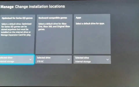 Xbox新特性：為不同遊戲類型選擇不同默認存儲位置