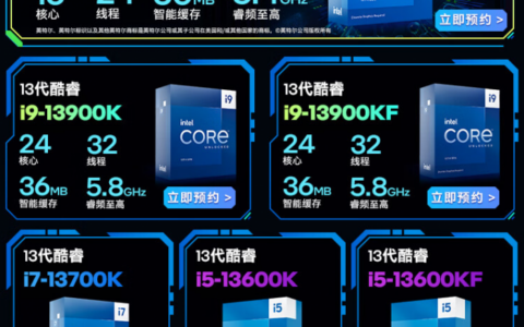 Intel 13代酷睿國行價格公布 有的漲400、有的降100